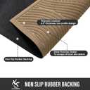 HIYARD Sturdy Front Door Mat, Absorbent Muddy Dirt Resist Welcome Door Mats Outdoor Indoor, Stain and Fade Resistant, Non-Slip Backing Entry Mat Low Profile Doormat for Entryway, 3624, Beige