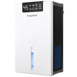 Dehumidifier, Dehumidifiers for Home, 98 OZ Water Tank, (1000sq.ft) Dehumidifiers for Basement Bedroom Bathroom with Auto Shut Off, Washable Air Filter, Timer Setting, 7 Colors Light, White