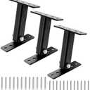 3 Pack Roof Riser Brackets Kit,Patio Roof Riser,Pergola Roof Riser Beam Brackets,Adjustable Heavy Duty Pergola Roof Brackets for Wood Patio Cover Pergola Gazebo, Black, 3PC-2INCH