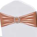 50 PCS Spandex Rose Gold Chair Sashes for Wedding Stretch Chair Bands with Buckles Universal Elastic Chairs Ties Bows for Party Folding Chairs Celebration Ceremony Christmas Events Decorations