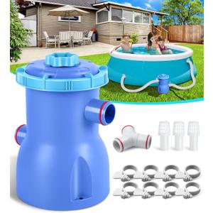DeeprClean 300GPH Pool Filter Pump for Small Above Ground Pools, Promoted Water Circulation & Filtration, Fits Type-I Filter Cartridge,ETL Certified Small Pool Pump w/GFCI for Safe Protection-SkyBlue