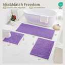 Bathroom Rugs Non Slip Washable 32x20, Extra Thick Soft Chenille Absorbent Bath Mat, High Density Barrier Non Slip Backing, Quick Dry Plush Shaggy Floor Carpet for Tub&Shower, Purple