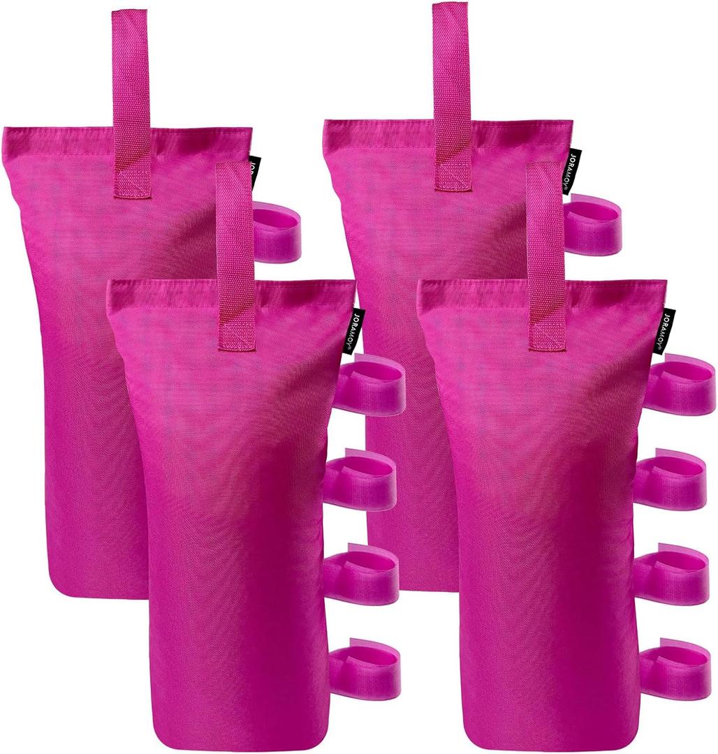 Joramoy Heavy Duty Canopy Weight Bags(120LBS) for Pop up Canopy Tent, Leg Canopy Weights Sand Bags for Instant Outdoor Sun Shelter Canopy/Patio Umbrella,Set of 4, Pink(Without Sand)