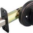 Design House 702621 2-3/8-inch Backset Single Sided Deadbolt with Turn-Button Interior, Brushed Bronze