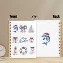 WUCHJ Coastal Beach Christmas Notebook, Ocean Nautical Merry Christmas Journal Gifts for Women, Xmas Holiday Spiral Notebook Journal for Note Taking, 5.5x8.3 Inch