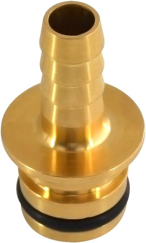1Pc Brass 346-5168836 3/8 Hose Barb Straight Quad Port Fittings for Water System Pump, 12V Pump Port Fitting Compatible with Fimco Sprayers