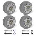 3 Inch Caster Wheels, Thermoplastic Rubber Wheels Silent Castor (Set of 4)- Heavy Duty Caster Wheels with 1200 lb Capacity, Industrial Casters Wheels for Cart Furniture Workbench