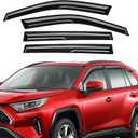 Rain Guards Fit for Toyota RAV4 2019 2020 2021 2022 2023 2024 2025, Tape-On Window Deflector Extra Durable Side Sun Rain Guard 2019-2025 RAV4 Visor Deflectors Black 4 PCS
