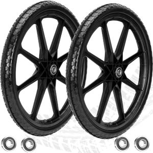Upgraded 20" Flat Free Wheels for rubbermaid Wheelbarrow Tires, Black