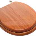 Designer Solid Round Toilet Seat in Oak