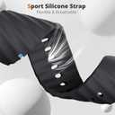 TiMOVO Sport Band Compatible with Apple Watch 42mm (Series 11/10) 41mm 40mm 38mm for Women Men (2025), Soft Silicone Replacement Strap for iWatch Series 9/8/7/6/5/4/3/2/1/SE 3 2 1, Black