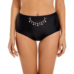 Seagoo Womens High Waisted Bikini Bottoms Tummy Control Full Coverage Bathing Suit Swim Bottom with Paperclip Chain XL