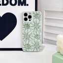 NITITOP Compatible with iPhone 12 Pro Max Case Silicone Cute Flower Floral Sunflowers Pattern for Women Girl Trendy Slim Fit TPU Silicone Shockproof Full Camera Protection Cover - Green
