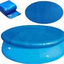 Round Pool Cover for Above Ground Round Pools - Dustproof, Waterproof, Leaf Protection Pool Cover with Reinforced Drawstring & Ventilation Holes - Heavy Duty Swimming Pool Cover (8FT)