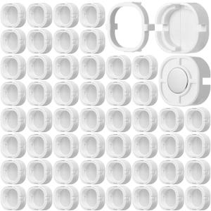 Hillban 60 sets Magnetic Light Clips for Govee H706 Outdoor Lights Mounting Clip with Iron Sheet Light Clips Magnetic Compatible with Govee Pro Permanent Outdoor Lights Extension (White)