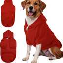 Large Dog Hoodie Sweater with Leash Hole and Pocket, Fleece Lined Hooded Large Dog Sweatshirt, Soft Warm Winter Clothes for Medium Large Dogs & Cats (Red Dog Hoodie, 4XL)