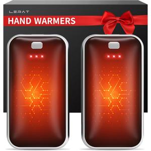 Lerat 2 Pack Rechargeable Hand Warmers, 3s Fast Heating Electric Hand Warmer, Reusable Portable Pocket Heater for Golf, Football, Camping, Hunting Essentials, Gifts for Men Women