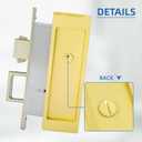 Modern Pocket Door Hardware Set - Privacy Lock with Finger Flush Pulls & Soft Close, for Sliding Barn Doors, Pocket Doors, Bedroom (Gold, Privacy)