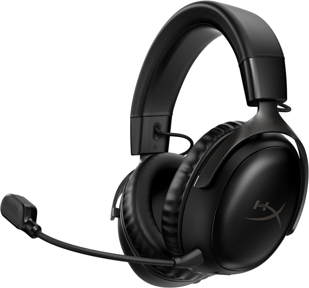 HyperX Cloud III Wireless  Gaming Headset for PC, PS5, PS4, up to 120-hour Battery, 2.4GHz Wireless, DTS Spatial Audio, 53mm Angled Drivers, Memory Foam, Durable Frame, 10mm Microphone, Black (Regular)