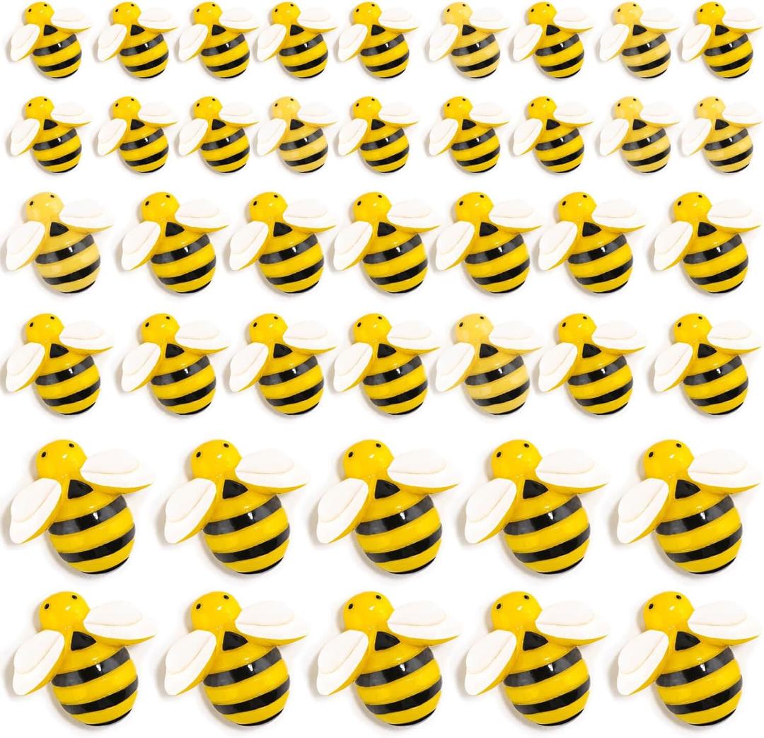 Tidponra 120PCS Bumble Bee Dcor, Resin Honey Bees for Crafts, Small Plastic Bees Ornaments for Decorations