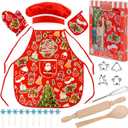 3 Otters Chef Costume for Kids, 21PC Kids Chef Set with Apron, Fun Cooking & Baking Set for Christmas Dinner Party