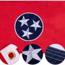 Tennessee State Flag 3x5 ft, TN State Flag,The Volunteer State Flag with Heavy Duty Embroidered Star, Outdoor Indoor All Weather Nylon Flag with Strong Canvas Header/Brass Grommets