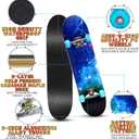 Skateboards with Colorful Flashing Wheels for Beginners,Kids,Teens,Adults, Complete Standard Skate Boards 7 Layer Maple Deck Concave Skateboard
