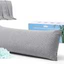 Rainmr Thick Memory Foam Body Pillow - Full Body Pillows for Side Sleeper - with Grey Cooling Pillowcase 20 x 54 inches
