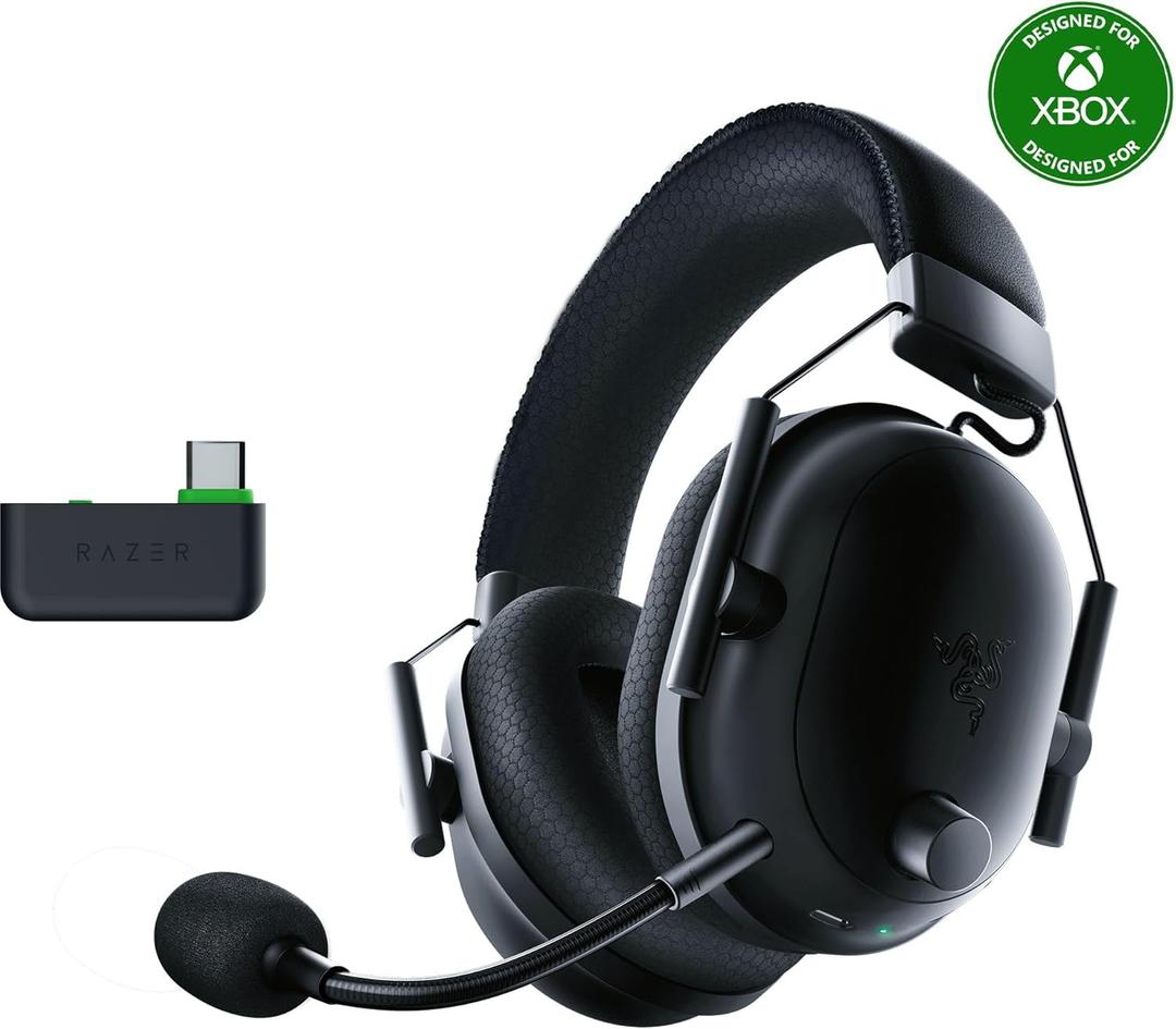 Razer BlackShark V2 Pro Wireless Xbox Gaming Headset: 50mm Drivers - Super Wideband Mic - Noise Isolating Earcups - for Xbox, PS5, Nintendo Switch 2, PC, Mac - Bluetooth, USB-C - 70hr Battery - Black