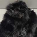 Youhan Women's Faux Fur Vest Coat Sleeveless Jacket (Large, Black)