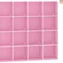 C&AHOME Cube Storage Organizer, 16-Cube Shelves Units, Plastic Storage Cubes, DIY Closet Organizer, Modular Closet Storage Shelves Ideal for Home, Bedroom, 48.4" L  12.4" W  48.4" H Pink UPCS16P