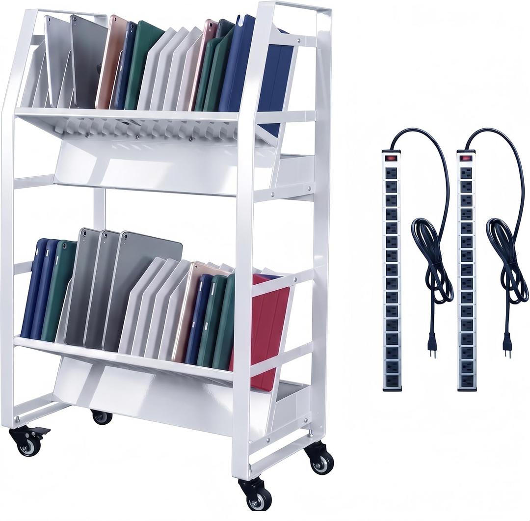 32-Device Open Charging Cart for Laptops & Chromebooks Charging Station