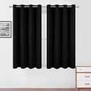 LEMOMO Black Blackout Curtains 52 x 63 Inch Length/Set of 2 Curtain Panels/Thermal Insulated Room Darkening Curtains for Bedroom and Living Room