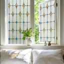 Reeded Glass Window Film, Window Privacy Film, Frosted Glass Window Cling, Stained Decorative Covering for Bathroom Living Room 23.6 x 78.7 inches