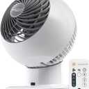 IRIS USA WOOZOO Air Circulator Fan with Remote, Oscillating, 5 Speeds, 82ft Max Air Distance, 90 Adjustable Tilt, 30db Quiet Motor, Small Fan for Bedroom, Office, Dorm, White