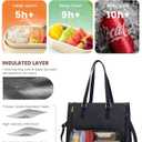 LOVEVOOK Lunch Tote Bag for Women, 15.6 Inch Laptop Bag with Insulated Lunch Compartment, Quilted Large Capacity Computer Handbag with Purse for Business, Work, Nurse, Office, Collage, Casual