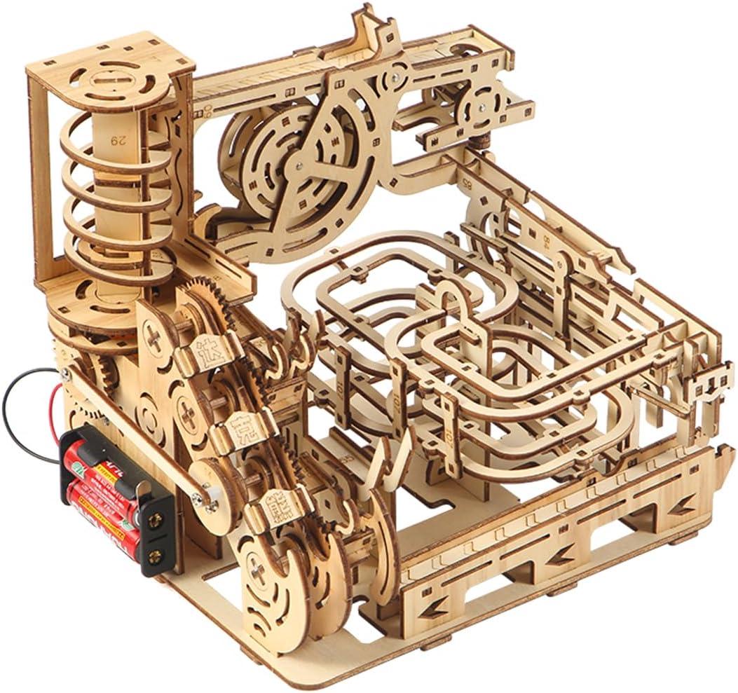 Adult 3D Wooden Spiral Walkway Marble Run Assembly Kit, DIY Mechanical Model Building Set, Educational STEM Puzzle Desktop Toy, Birthday Gift for Teens Aged 14 and up, All-new Upgraded Deluxe Edition