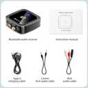 SONRU Bluetooth 6.0 Receiver, Bluetooth Adapter for Old Receiver, Low Latency, 24-Hour Battery Life with AUX 3.5mm/RCA, HiFi Wireless Audio Adapter for Speakers/Home Music Streaming Stereo System