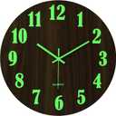 jomparis 16 Inch Wooden Wall Clock Glow in The Dark Farmhouse Decor Clock for Living Room