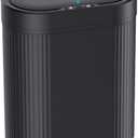 jinligogo 5 Gallon Bathroom Trash Can with Lid, Automatic Motion Sensor Black Trash Can, Touchless Slim Waterproof Garbage Bin for Kitchen, Bedroom, Office, and Bathroom