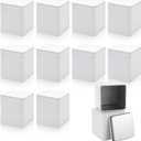 WOPPLXY 12 Pack Square White Metal Tins, Small Tea Tin Canisters, 3 Oz Loose Leaf Tea Storage Containers with Airtight Lids, Square Tea Containers for Loose Tea, Herbs, Coffee, Cube Sugar