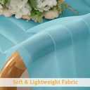 Gwine Short Kitchen Sheer Curtains 36 Inch Length - Light Filtering Voile Small Half Window Curtain for Basement, Rod Pocket Cafe Curtains for Bathroom Cabinet, 42Wx36L Inch, 2 Panels, Aqua
