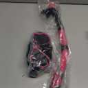 Greatever Dry Snorkel Set,Panoramic Wide View Anti-Fog Scuba Diving Mask,Professional Snorkeling Gear for Adults Kids (Large, Black Pink)