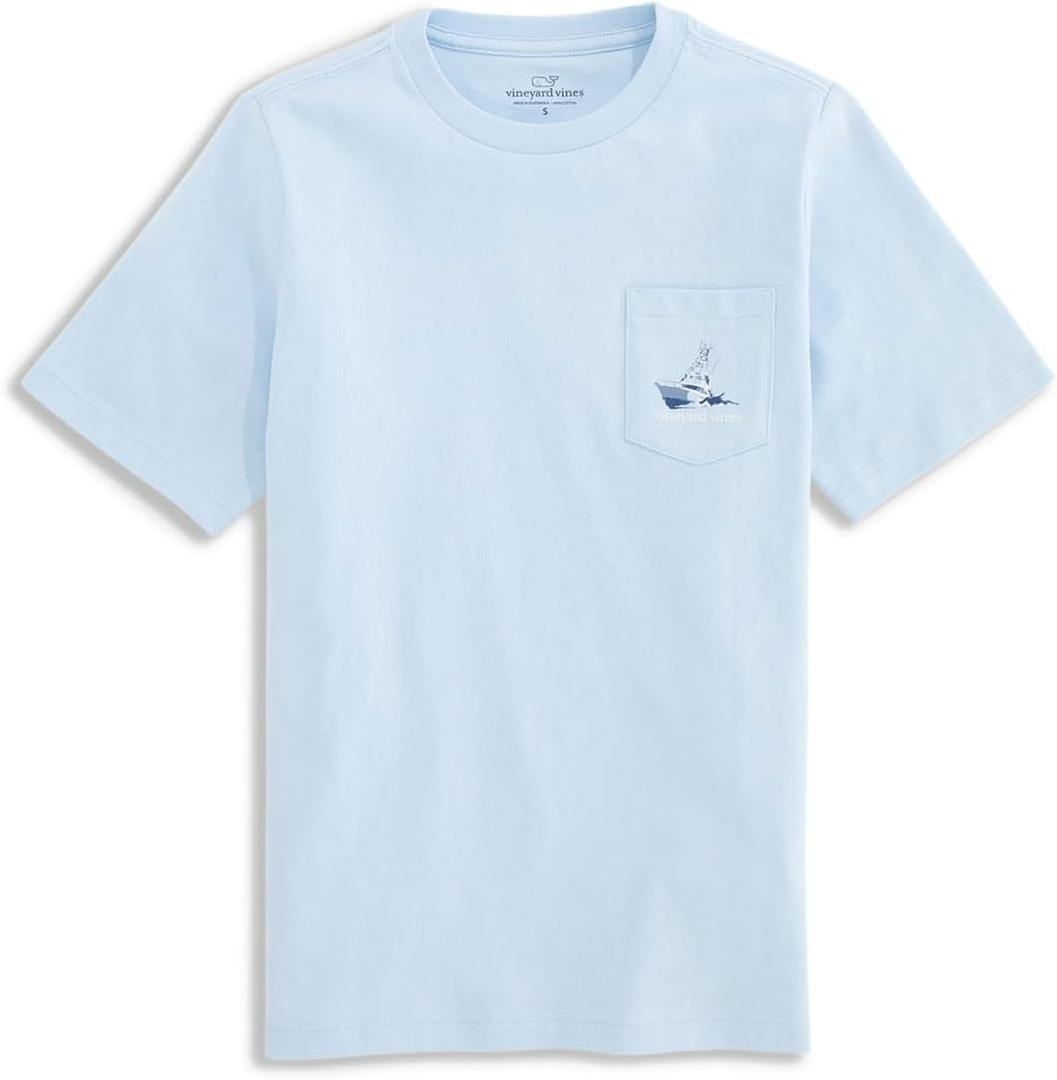 Vineyard Vines Boys' Boys' Sportfisher Mahi Scenic Short-Sleeve Pocket Tee (Blue, L)