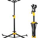 Triple Guitar Stand, Adjustable Folding Multiple Guitar Stands with Neck Holder Floor Stand Universal for Acoustic Electric Guitars Bass Banjos, Tripod Guitar Stands Holds 3 Guitars Together