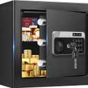 1.8 Cuft Safe Box Fireproof Waterproof, Small Safe for Home Use Fire and Water Proof with Combination Lock, Alarm System and Removable Shelf, Digital Anti-Theft Fireproof Safe For Home Document