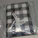 Smiry Picnic Table Cloth 2 Pack, Waterproof Elastic Fitted Tablecloths for 6FT Rectangle Tables, Washable Polyester Buffalo Plaid Tablecloth for Camping, Dining & Outdoor (Black & White, 30" x 72")