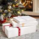 YANGTE 12 Pack White Gift Boxes with Lids for Presents, 17" Large Gift Boxes for Clothes Robe Shirt, Assorted Sizes Boxes with 4-inch Deep Robe Box for Christmas, Birthday and More