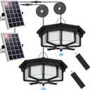 Solar Shed Lights Indoor Outdoor, Aqonsie 288LED Solar Powered Motion Sensor Pendant Light Daytime, Solar Indoor Light with 5 Lighting Modes & Remote for Shed Gazebo Barn Garage Home, 2 Pack