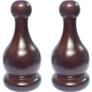 Wood Bedpost Finials Decorative Newel Post Cap Bed Post Finial for Bed Rod Topper Wooden Finial Cap, Classic Dark Brown Cap for Bedpost (Walnut 5.9 inch)